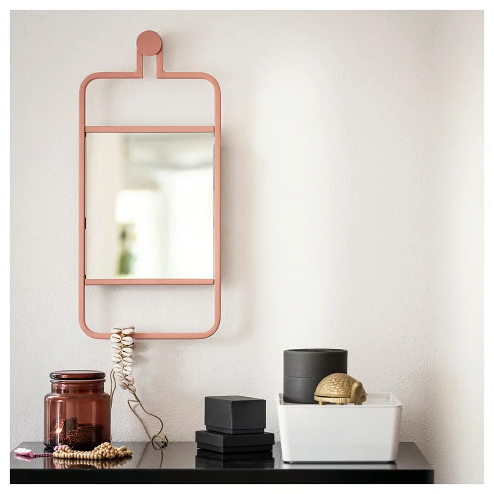 IKEA GRANVAG Wall Mirror Hanging Pink 8 5/8x18 7/8'' NEW